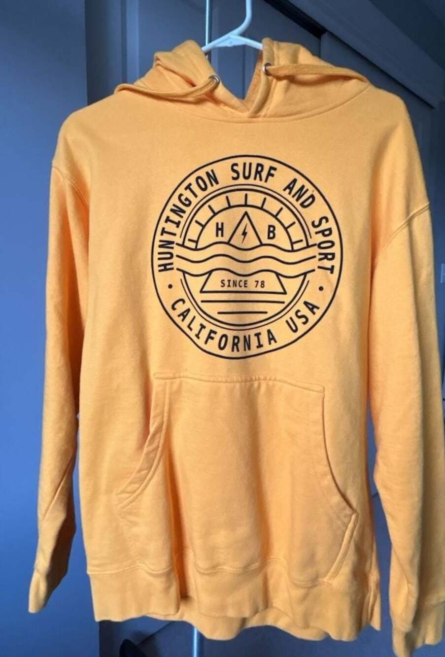 Huntington Surf and Sport California USA Graphic Hoodie Yellow